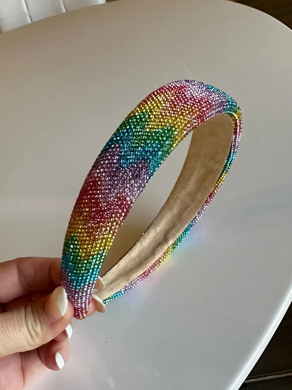 Sparkling Rainbow Crystal Kids Headband